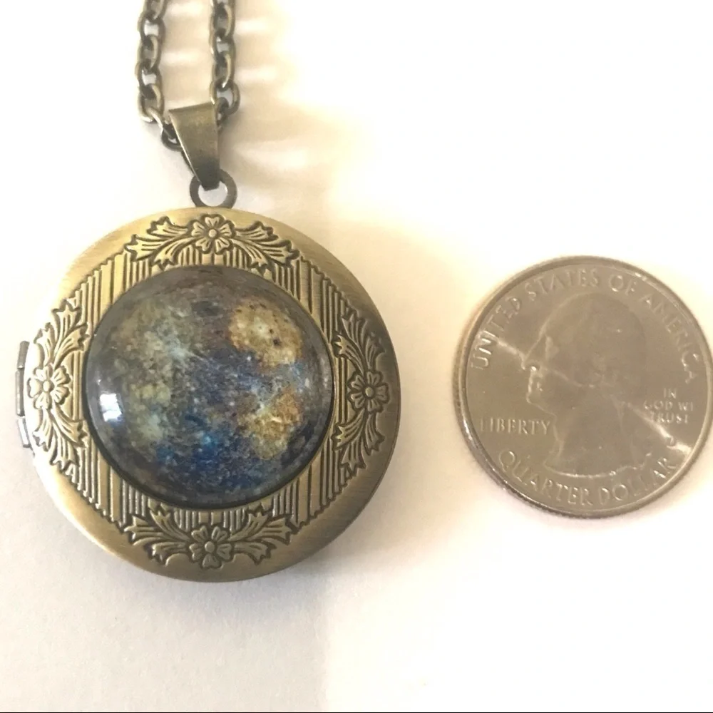 𝅺planet‎ Mercury Locket Necklace. New